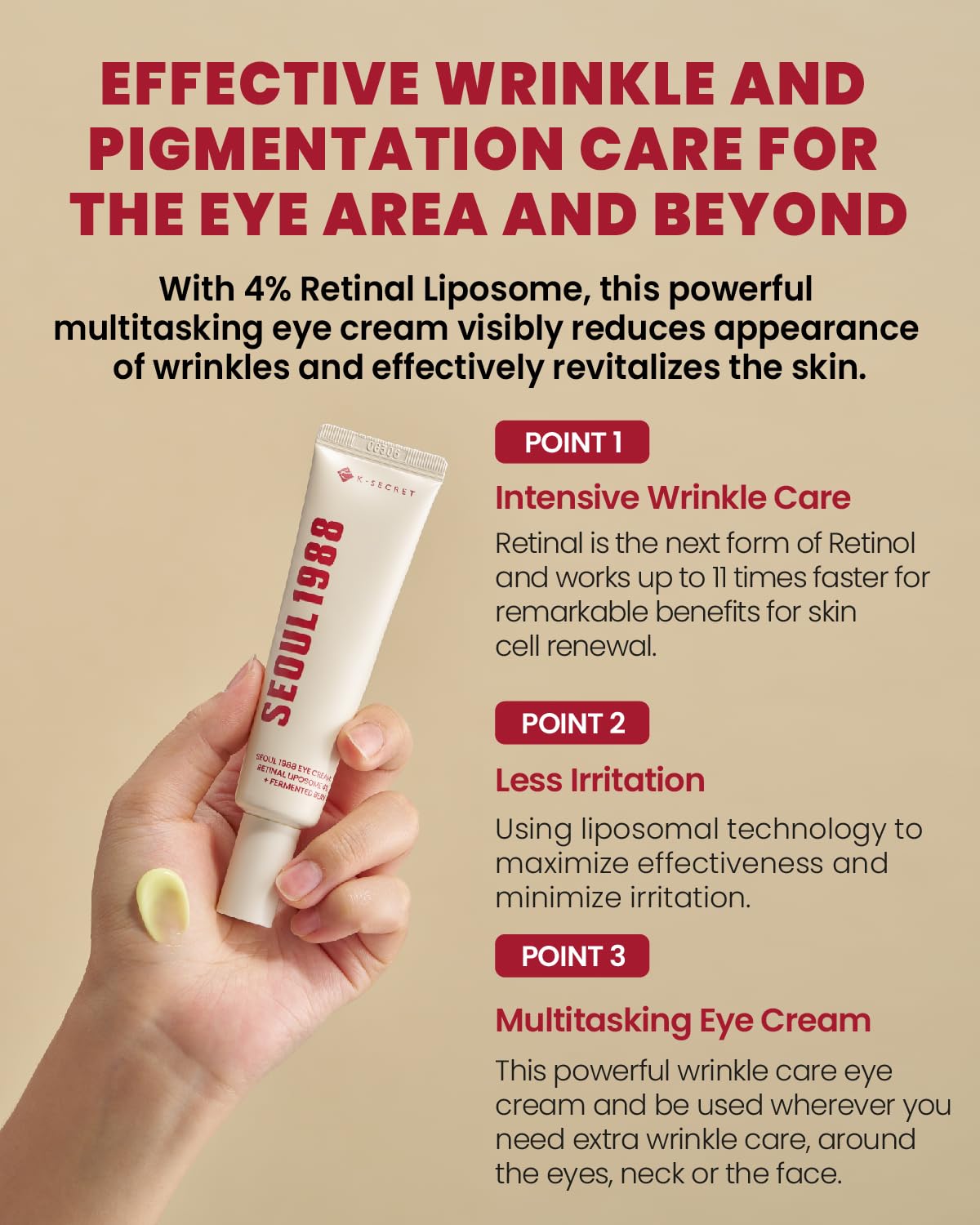 K-Secret Seoul 1988 Eye Cream : Retinal Liposome 4% + Fermented Bean