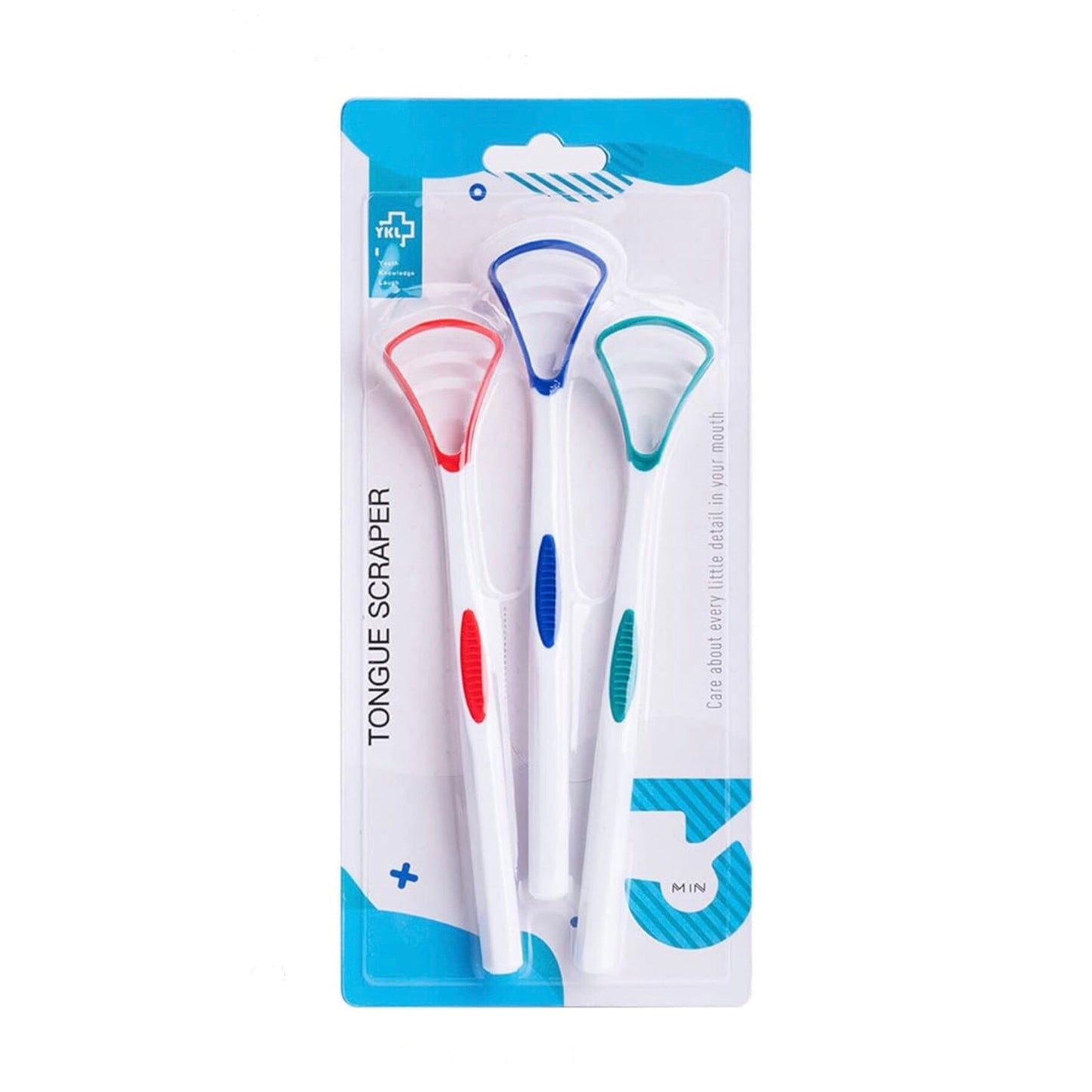 Y-Kelin Tongue Scraper (3 Color brush) (3 pack)