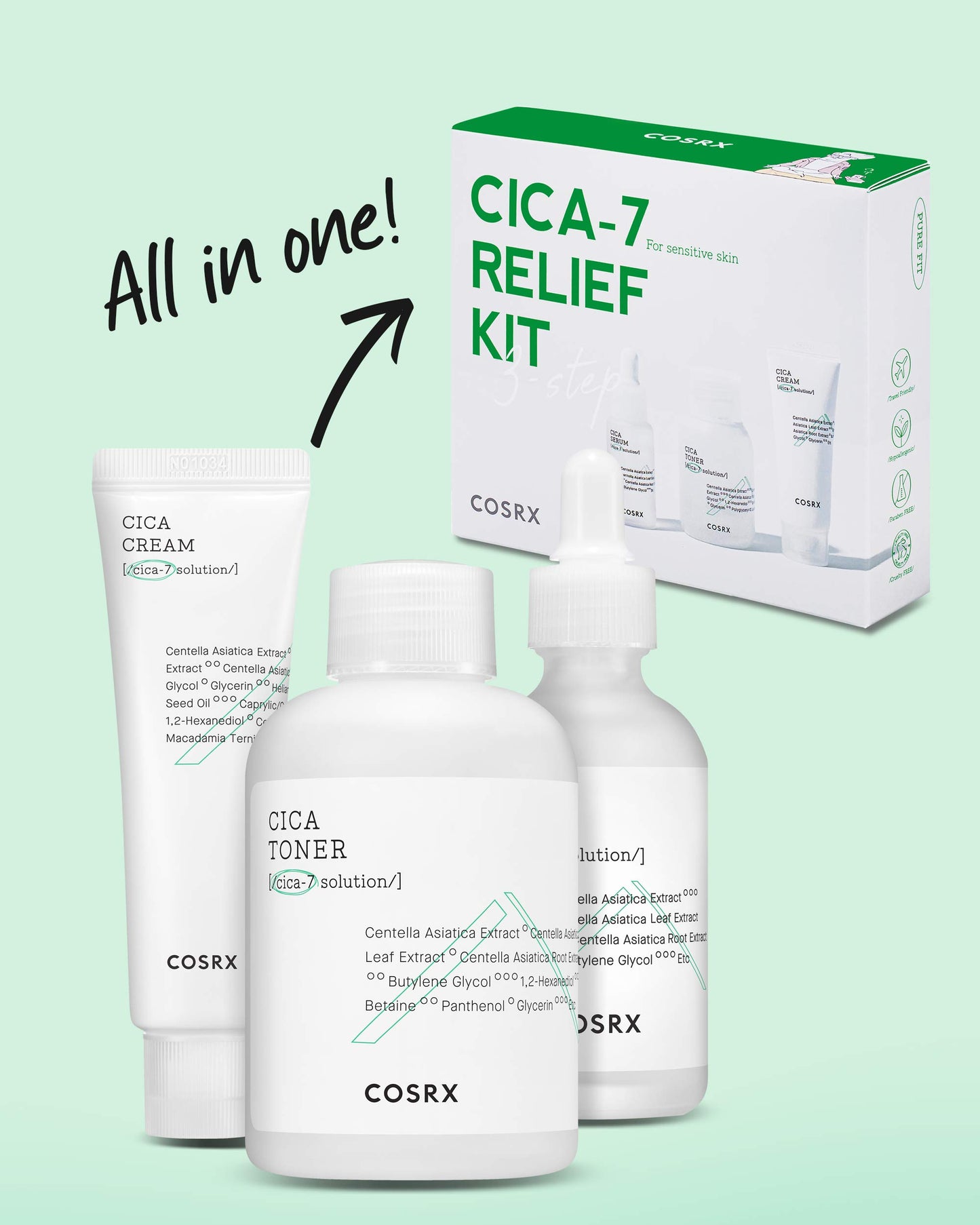 Cosrx Cica-7 Relief Kit 3 step