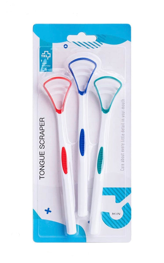 Y-Kelin Tongue Scraper (3 Color brush) (3 pack)