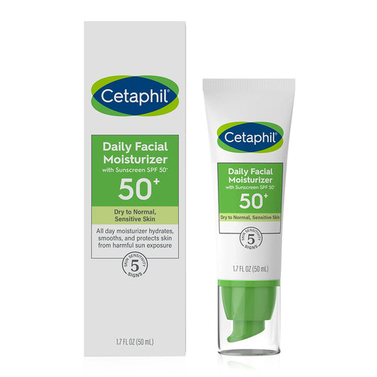 Cetaphil Daily Facial Moisturizer with Sunscreen SPF50+ for Normal to Dry Skin